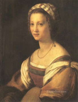 アンドレア・デル・サルト Painting - 芸術家の肖像画 妻 ルネッサンス マニエリスム アンドレア デル サルト